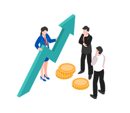 売上が向上したイラスト