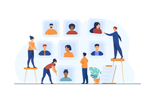 顧客対応に追われるイラスト